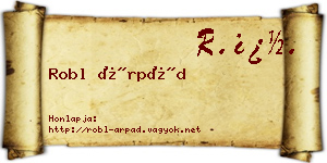 Robl Árpád névjegykártya